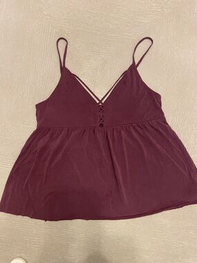 American Eagle Outfitters Burgundy Strappy V-Neck Cami